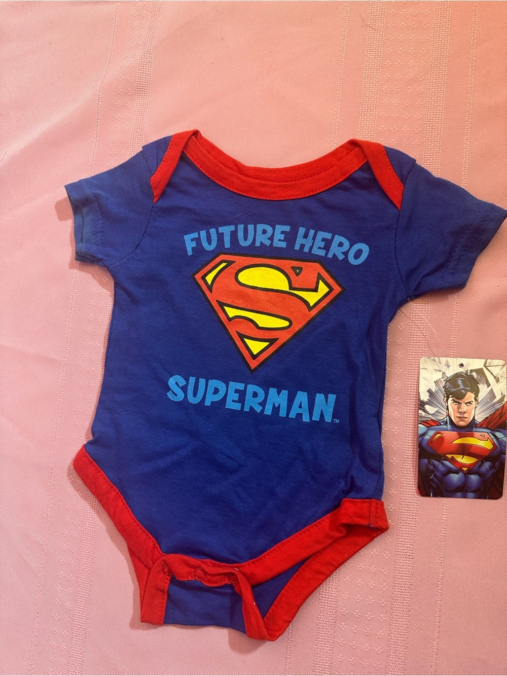 DC Comics Superman Blue & Red 'Future Hero' Baby Bodysuit